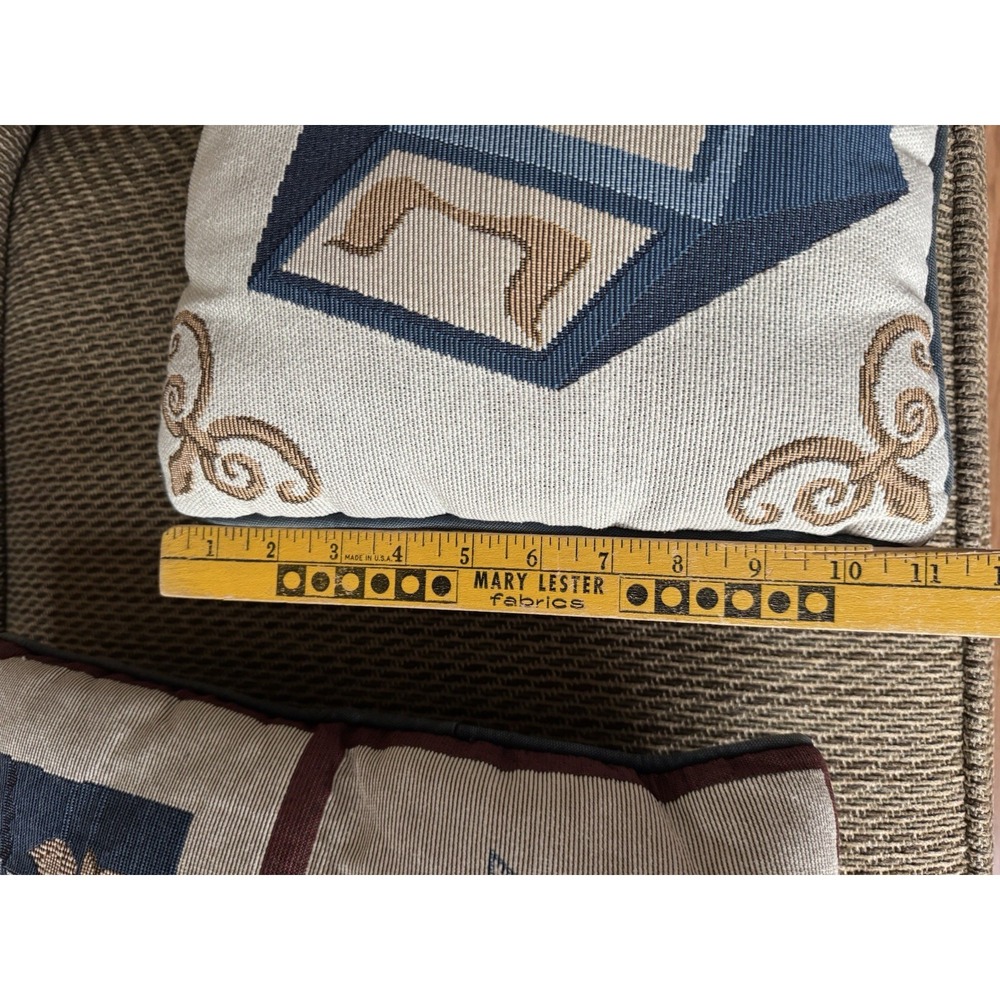 Vintage Hanukkah Tapestry Throw Pillows Set of 2 Menorah Dreidel Judaica Decor - Picture 5 of 7